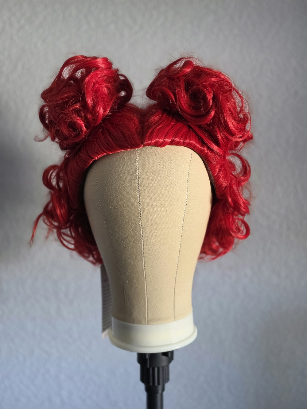 Red Queen Wig Women Two Buns Heat Resistant Synthetic Hair - Picture 8 of 14